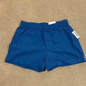 Old Navy Royal Blue High-Waist Linen-Blend Women's Shorts